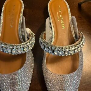Kurt Geiger Silver Embellished Mules
